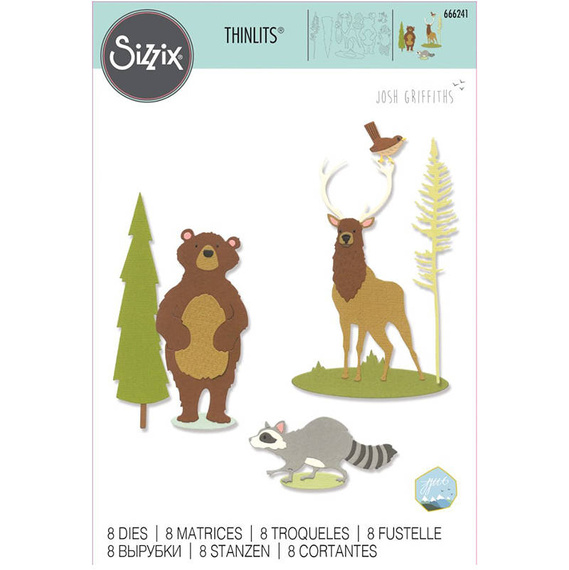 Wykrojnik Sizzix Thinlits - Forest Animals #2 by Josh Griffiths leśne zwierzęta