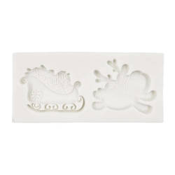 Foremka silikonowa - Pentart - Wesoły renifer z saniami