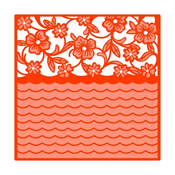 Wykrojnik + folder do embossingu - Tonic Studios - Flowering Waves fale kwiaty