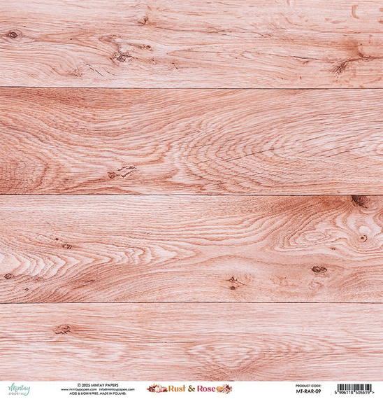 Papier z elementami do scrapbookingu 30x30 - Mintay - Rust & Rose