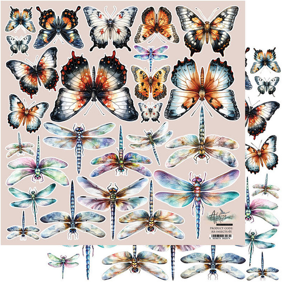 Papier do scrapbookingu 30x30 - Alchemy of Art - Owady