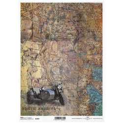 Papier ryżowy do decoupage ITD-R1907 mapy