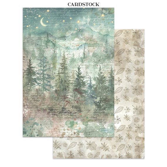 Zestaw papierów, naklejek i elementów Junk Journal - Herbarium Silvae - Stamperia