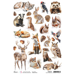 Papier ryżowy do decoupage A4 - Ciao Bella - Forest Tales Forest Companions