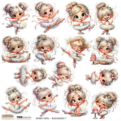 Naklejki papierowe - ScrapLove - Sweet Girl Ballerina 1 postacie