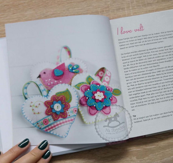 Zestaw - Marianne Design - I love Vilt - książka, wstążka i wykrojniki