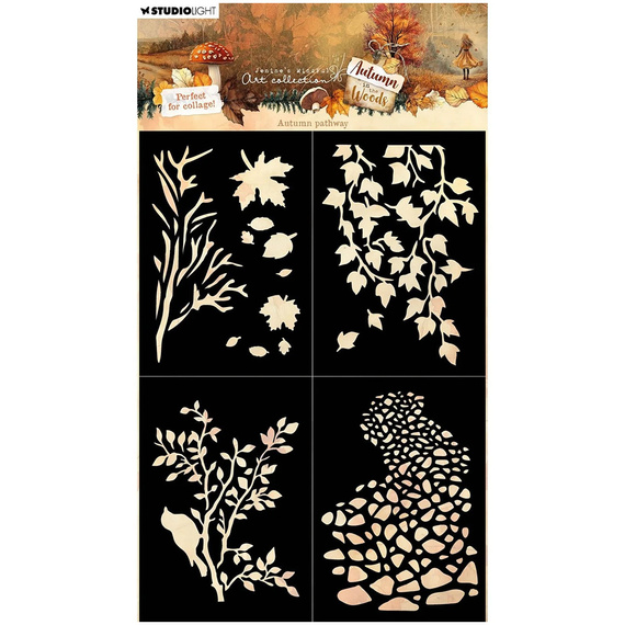 Maska mix media - StudioLight - Autumn Pathway liście kamienna ścieżka