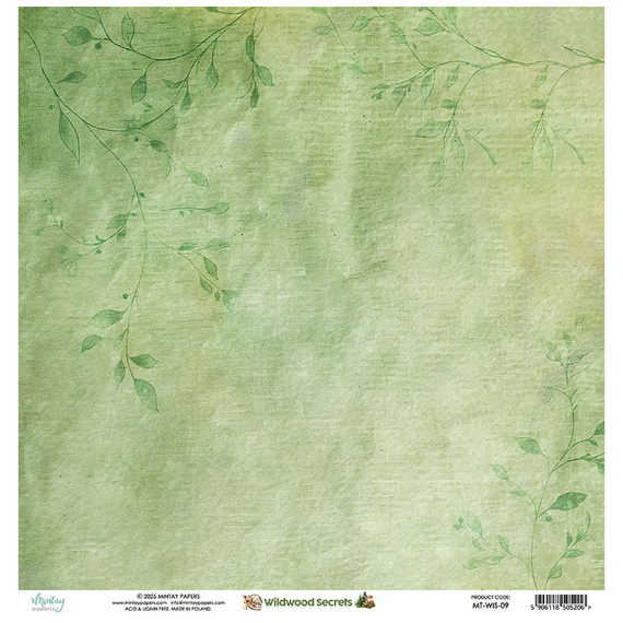 Papier z emementami do scrapbookingu 30x30 - Mintay - Wildwood Secrets