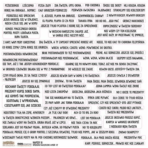 Naklejki papierowe - ScrapLove - Napisy 18 - Śmieszne Świąteczne