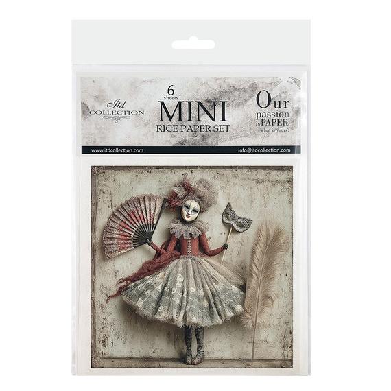 Zestaw papierów ryżowych - karnawał, maskarada, maski - RSM222 - Itd Collection