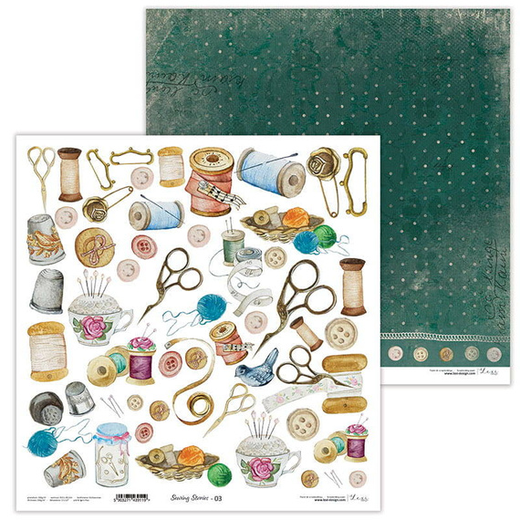 Zestaw papierów do scrapbookingu 30x30 - Lexi Design - Sewing Stories