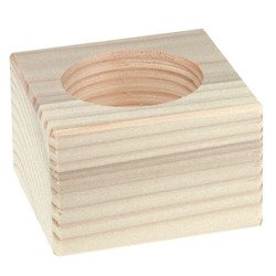 Świecznik drewniany kwadratowy bukowy wysokość 4 cm