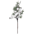 Gałązka świąteczna biała oszroniona - 1 gałązka