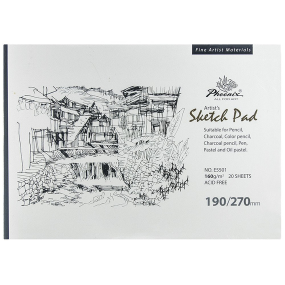 Szkicownik Sketch Pad Phoenix 160g 190x270 mm, 20 arkuszy