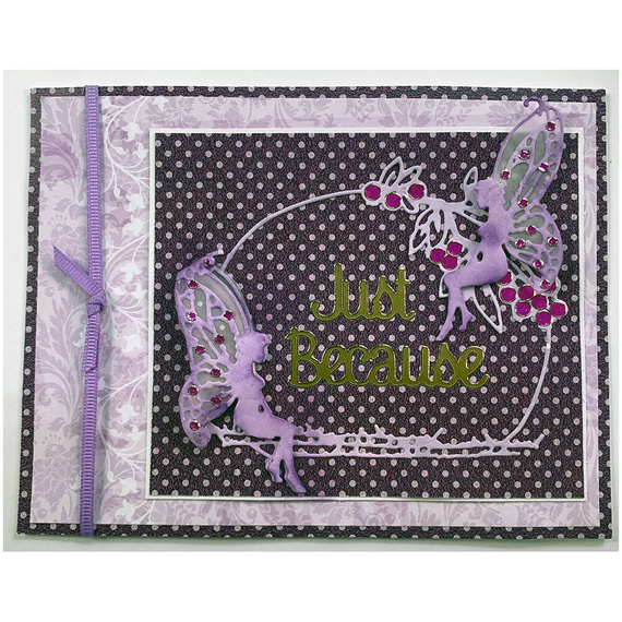 Wykrojnik do papieru - Hot Off The Press - Oval Fairies ramka wróżki