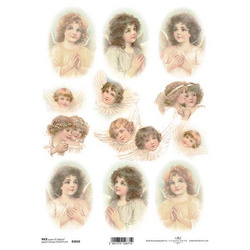Papier ryżowy A4 do decoupage ITD-R1010 anioły