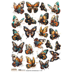 Papier ryżowy A4 - Scraplove - Steampunk Butterflies 1 motyle