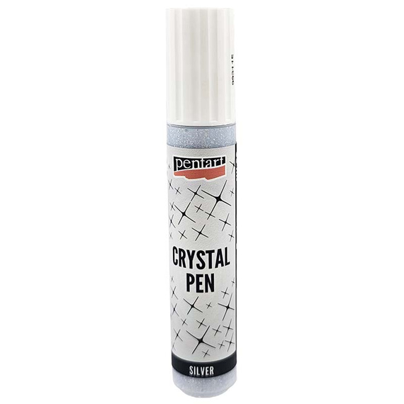 Pasta crystal brokatowa srebrna 30ml w pisaku - Pentart