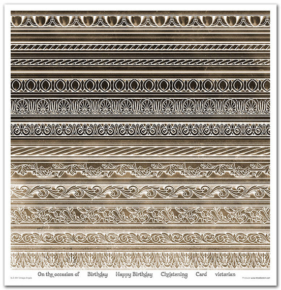 Zestaw papierów do scrapbookingu 30x30 - Itd Collection - Vintage Angels nuty, pismo, anioły, vintage