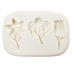 Foremka silikonowa - Pentart - 3 kwiatki