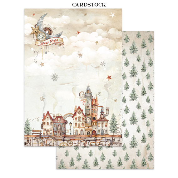 Zestaw papierów, naklejek i elementów Junk Journal - Gear Up For Christmas - Stamperia