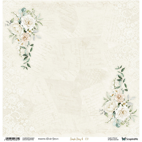 Papier do scrapbookingu 30x30 - ScrapAndMe - Simple Story 4 09/10