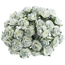 Różyczki otwarte - 2-tonowe antyczne niebieskie 25mm - 25szt