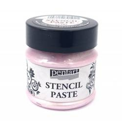 Pasta do szablonów perłowa - stencil paste - Pentart - wata cukrowa / candy-floss 50ml
