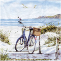 Serwetka do decoupage 33x33cm - Bike at the beach rower na plaży