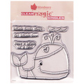 Stempel - Woodware - Whale Hello wieloryb