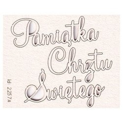 Tekturka napis - Pamiątka Chrztu Świętego 15x2cm - 1szt Scrapiniec
