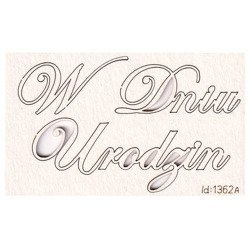 Tekturka - W Dniu Urodzin zestaw słów / pojedynczy napis ilość 1szt SC