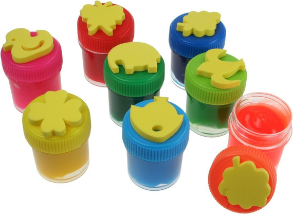 Farby do malowania palcami 8 kol. z pieczątkami