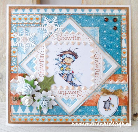 Wykrojnik i stemple - Marianne Design - narożnik zima Boże Narodzenie