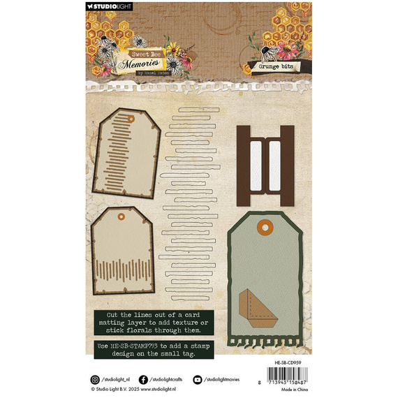 Wykrojnik do papieru - StudioLight - Grunge Bits tagi narożnik