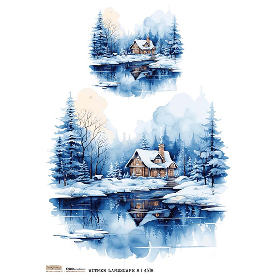 Papier ryżowy A4 - Scraplove - Winter Landscape 8 - Zimowy widok 8