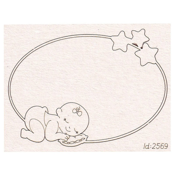 Tekturka Ramka sleeping baby girl 8cm - Scrapiniec