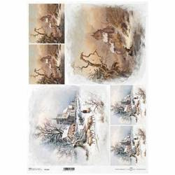 Papier ryżowy do decoupage A3 ITD-1109L vintage widoczki