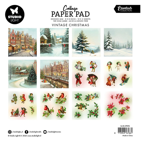 Zestaw papierów do scrapbookingu 20x20 - StudioLight - Vintage Christmas