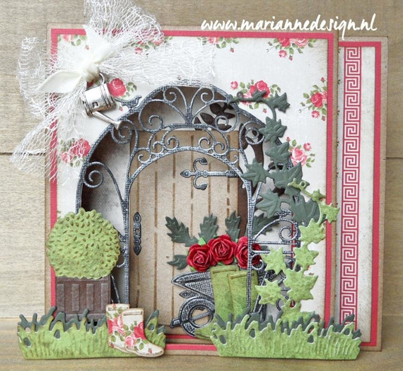 Wykrojnik - Marianne Design - Boots Buxes - roślina doniczka i kalosze