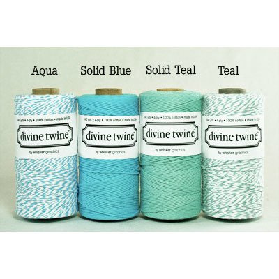 Sznurek Aqua Divine Twine - 1m - Whisker Graphics - biało-turkusowy
