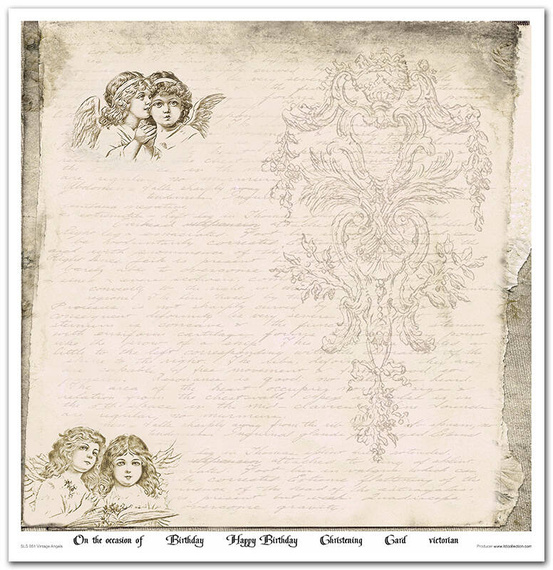 Zestaw papierów do scrapbookingu 30x30 - Itd Collection - Vintage Angels nuty, pismo, anioły, vintage