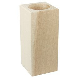 Świecznik drewniany kwadratowy wysokość 13 cm
