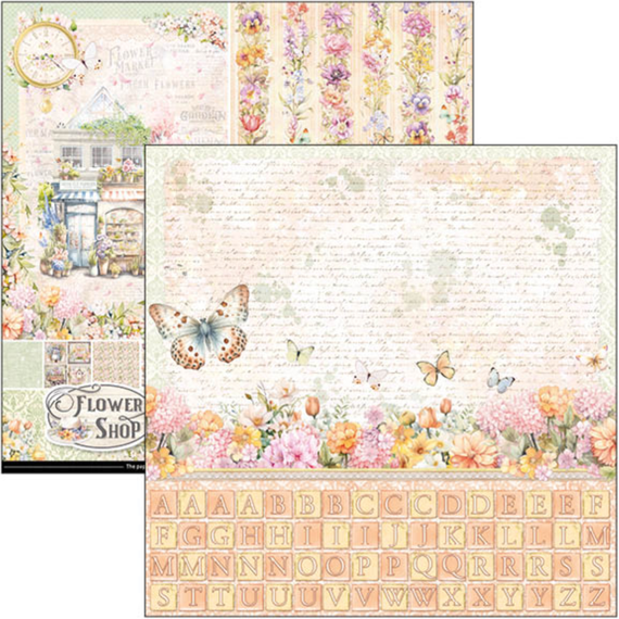 Zestaw papierów do scrapbookingu 30x30cm - Ciao Bella - Flower Shop