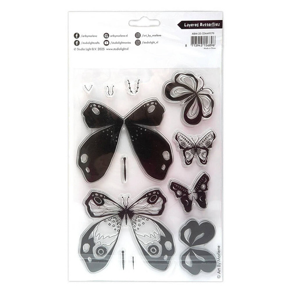 Stempel warstwowy - Studio Light - Clear Stamps - Layered Butterflies - motyle