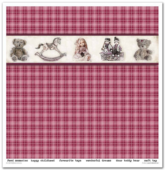 Zestaw papierów do scrapbookingu 30x30 - Childhood memories pink