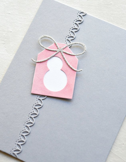 Wykrojnik - Poppystamps - Snowman Taglet - tag z bałwankiem