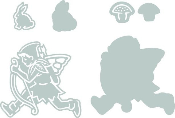 Wykrojnik Sizzix Thinlits - Fairy elf królik grzyb