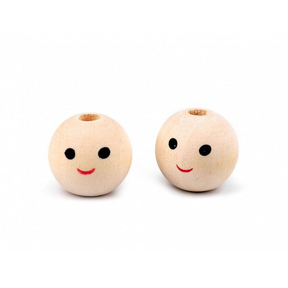 Koraliki drewniane buźka 18mm - 10szt