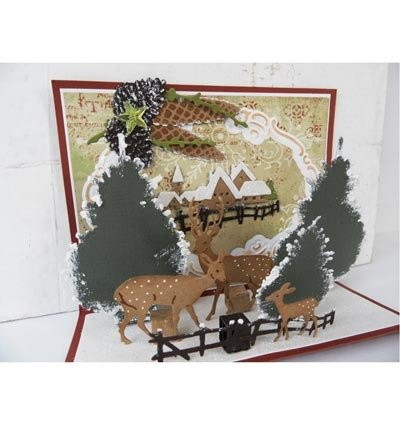 Wykrojnik - Marianne Design - Oval & pop-up LR0371 ramka paski do kartek pop-up